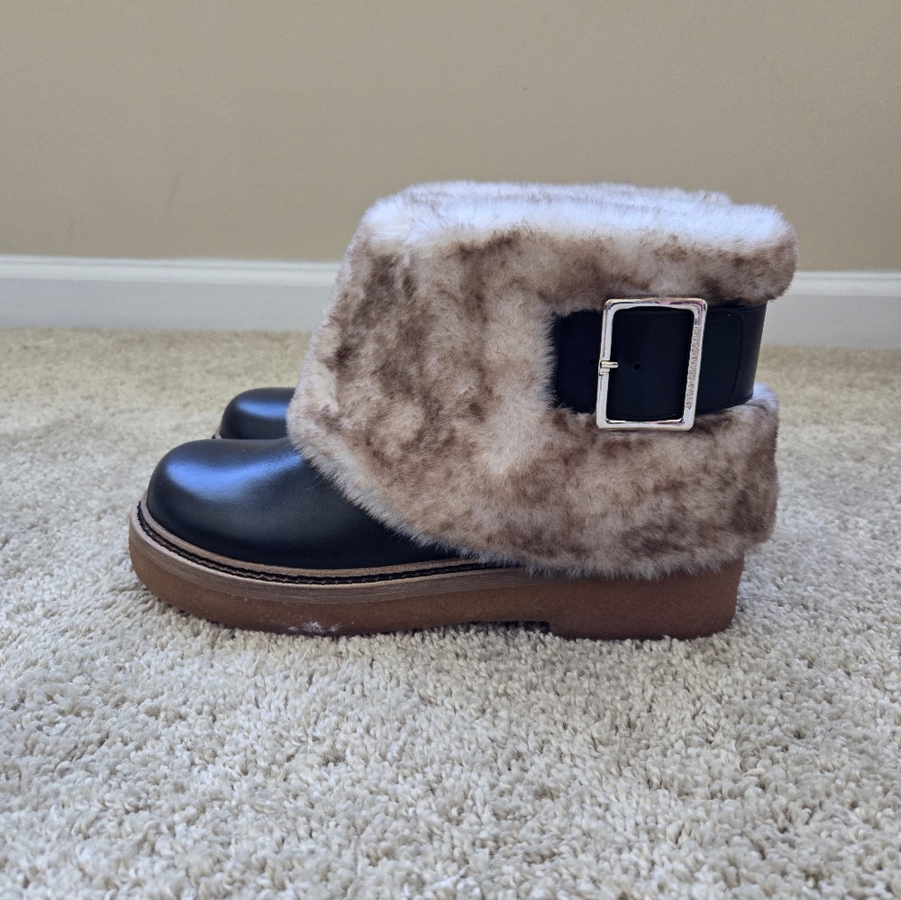 Kelsi Dagger Calvin Faux Fur Boots Womens 7.5 Black
